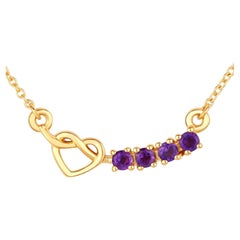 Collier en améthyste de 0,22 carat, argent plaqué or