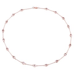 Morganite Necklace 4.84 Carats Gold Plated Silver