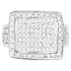 Diamond Ring 0.58 Carats Sterling Silver