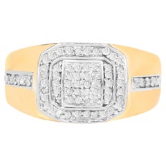Diamantring, 0.28 Karat, vergoldetes Silber