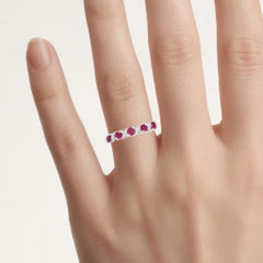 Ruby Ring With White Topaz 0.66 Carats Sterling Silver