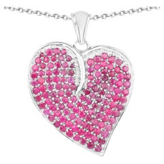 Ruby Pendant 4.98 Carats Sterling Silver
