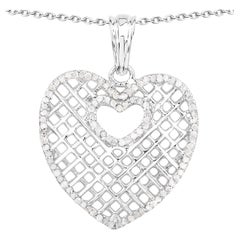 Ciondolo con diamante da 0.5 carati in argento sterling