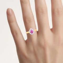 Ruby Ring With Diamonds 0.9 Carats 14K Yellow Gold