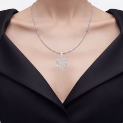 Blue Topaz Pendant With White Topaz 1.9 Carats Sterling Silver