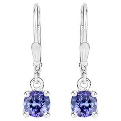 Tanzanite Earrings 0.92 Carats Sterling Silver