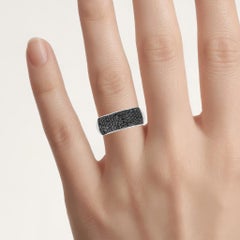 Black Diamond Ring 0.42 Carats Sterling Silver