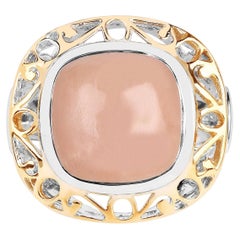 Moonstone Ring 12.7 Carats Gold Plated Silver