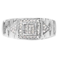 Anello con diamante da 0.2 carati in argento sterling