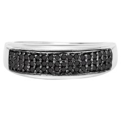 Black Diamond Ring 0.28 Carats Sterling Silver