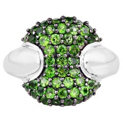 Chrome Diopside Ring 1.78 Carats Sterling Silver