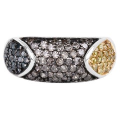 Anillo de champán con diamante azul de 0,9 quilates, plata de ley
