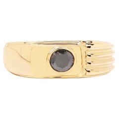 Schwarzer Diamantring, 0.24 Karat, vergoldetes Silber