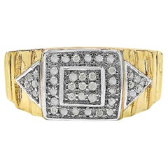Diamantring, 0.2 Karat, vergoldetes Silber