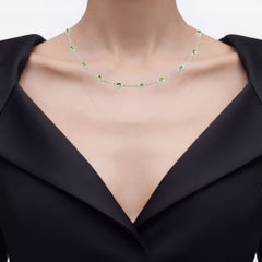 Peridot Necklace 6.28 Carats Sterling Silver