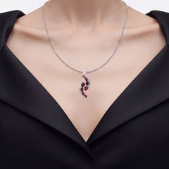 Rhodolite Garnet Pendant With White Topaz 7.24 Carats Sterling Silver