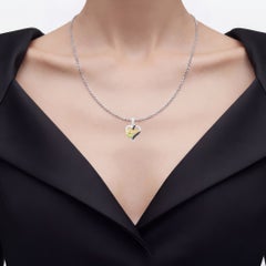 Peridot Mom Heart Pendant With Black Spinel 0.46 Carats Gold Plated Silver