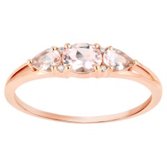 Morganit-Ring mit Diamanten, 0,51 Karat, 10-Karat-Roségold