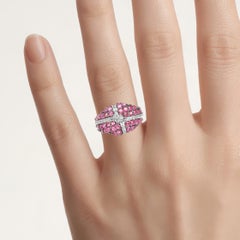 Bague « Ruby Cross » 1,66 carats, argent plaqué or