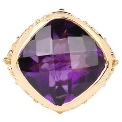 Amethyst-Ring, 8.38 Karat, vergoldetes Silber