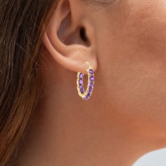 Amethyst-Creolen, 3.18 Karat, vergoldetes Silber