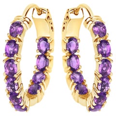 Amethyst-Creolen, 3.18 Karat, vergoldetes Silber