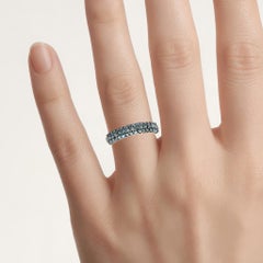 Blue Diamond Ring 0.64 Carats Gold Plated Silver