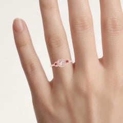Morganite Ring With Diamonds 0.6 Carats 14K Rose Gold