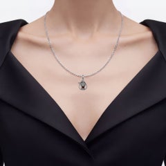 Ciondolo a forma di teschio Garnet Reaper, 0,3 carati, argento sterling