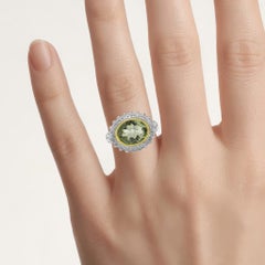 Anello con ametista verde e topazio bianco da 4.15 carati A. Silver