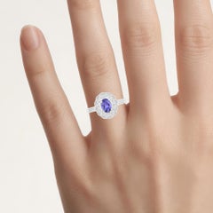 Anello con tanzanite e zaffiro bianco da 0,92 carati, argento sterling