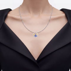 Tanzanite Butterfly Pendant With White Topaz 1.24 Carats Sterling Silver