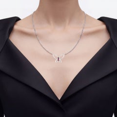 Ruby Butterfly Pendant 0.08 Carats Sterling Silver