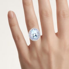 Blue Topaz Ring With Tanzanite 7.38 Carats Sterling Silver