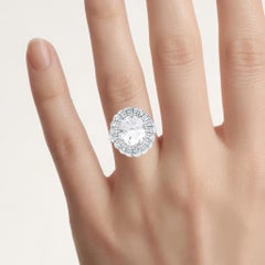 Bague en quartz cristallin avec topaze bleue suisse de 5,86 carats, en argent massif