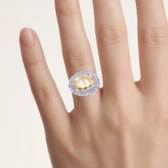 Citrine Ring With Tanzanite 5.74 Carats Sterling Silver