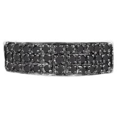 Black Diamond Ring 0.34 Carats Sterling Silver