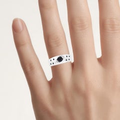 Black Diamond Ring 0.56 Carats Sterling Silver
