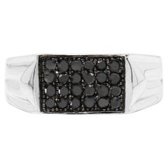 Black Diamond Ring 0.4 Carats Sterling Silver
