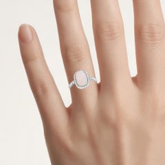 Ethiopian Opal Ring With White Topaz 1.46 Carats Sterling Silver