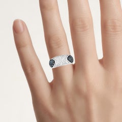 Multicolor Diamond Ring 0.92 Carats Sterling Silver