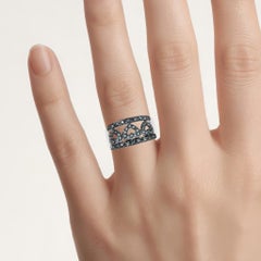 Blue Diamond Heart Ring 0.3 Carats Sterling Silver