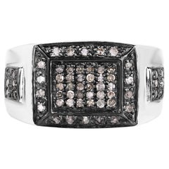 Champagne Diamond Ring 0.46 Carats Sterling Silver