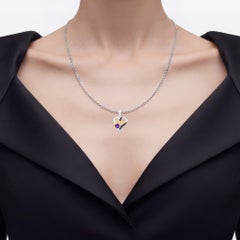 Amethyst Mom Pendant With Black Spinel 0.46 Carats Gold Plated Silver