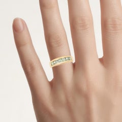 Green Sapphire Ring 1.24 Carats Gold Plated Silver