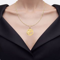 Garnet Capricorn Pendant 0.28 Carats Gold Plated Silver