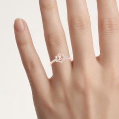 Morganite Ring With Diamonds 0.67 Carats 14K Rose Gold