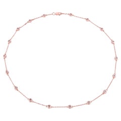 Morganite Necklace 1.6 Carats Gold Plated Silver