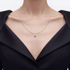 Ruby Pendant With Diamonds 2.52 Carats 18K Yellow Gold