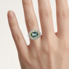 Mehrfarbiger Topas-Ring, 4,99 Karat, vergoldetes Silber